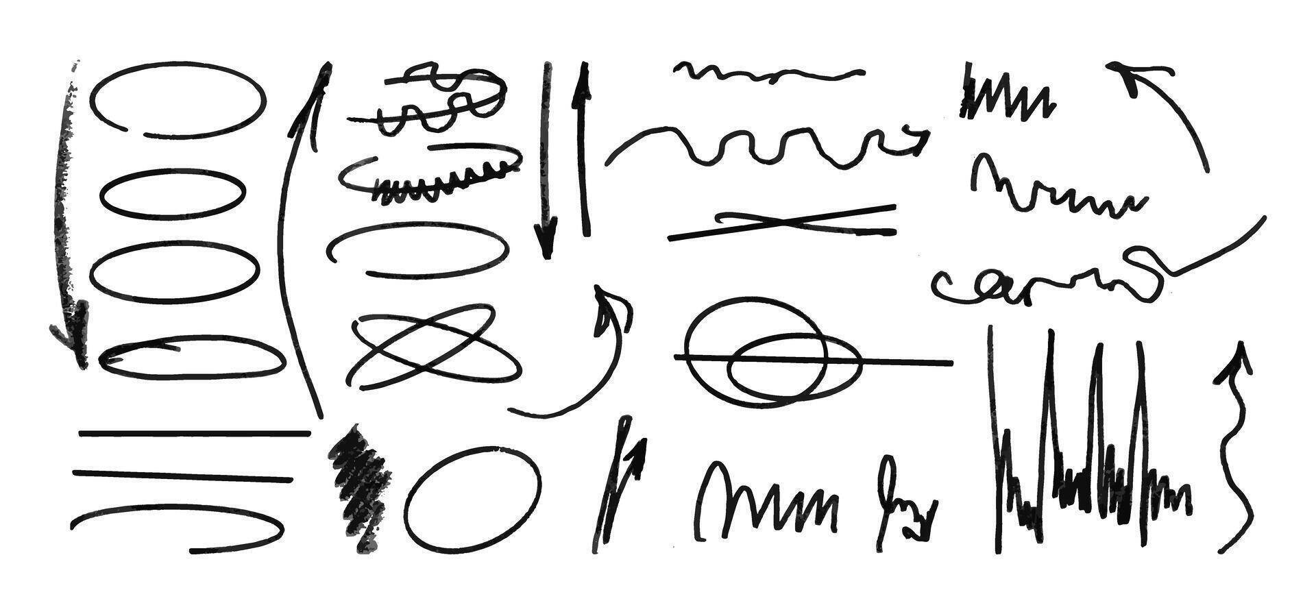 A collection of squiggles and lines, some of which resemble arrows. Scene is chaotic and disorganized, with no clear direction or purpose. The squiggles and lines seem to be randomly placed vector