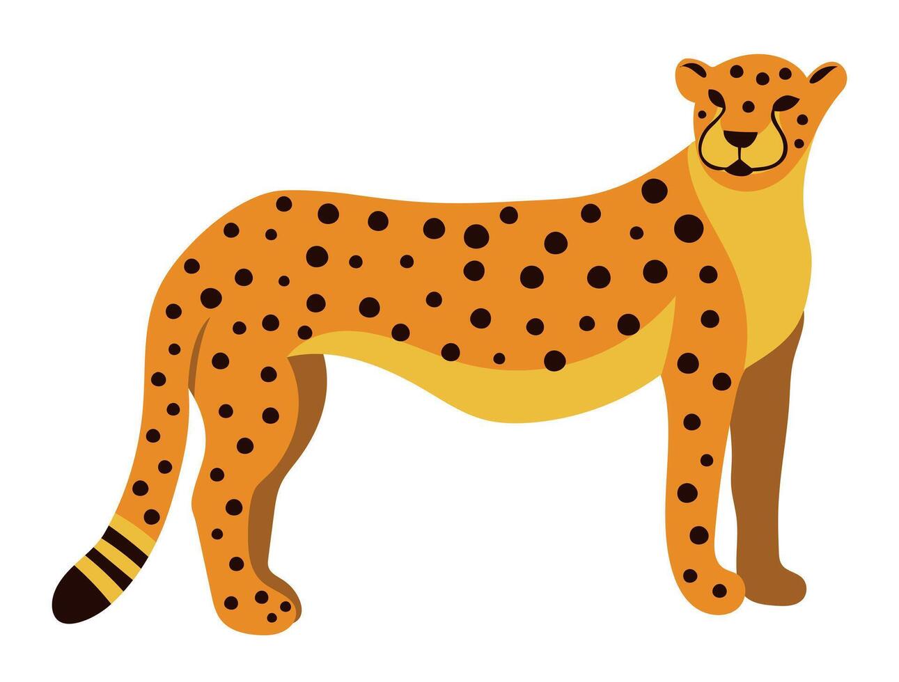 Standing Cheetah or Leopard Cartoon Illustration Isolated on White vector