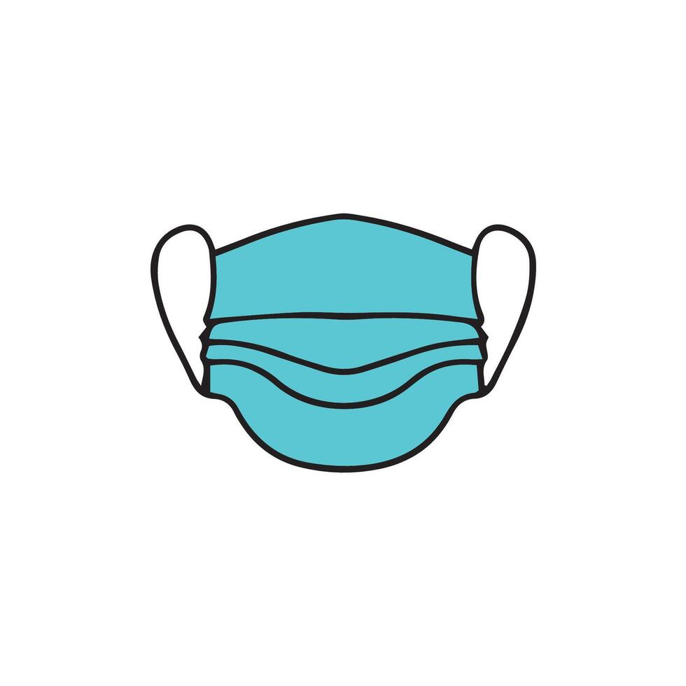 Medical, surgical mask or dentist mask icon. Hand drawn face mask. illustration vector