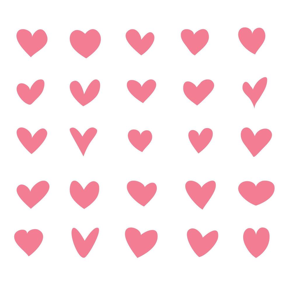 Heart, symbol of love and Valentine's Day. Set of hearts of different shapes. illustration. vector