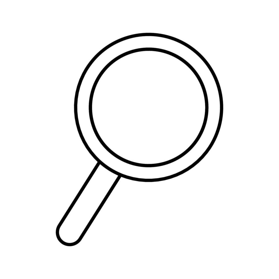 Magnifying glass icon in simple line style. Loupe sign. Editable stroke vector