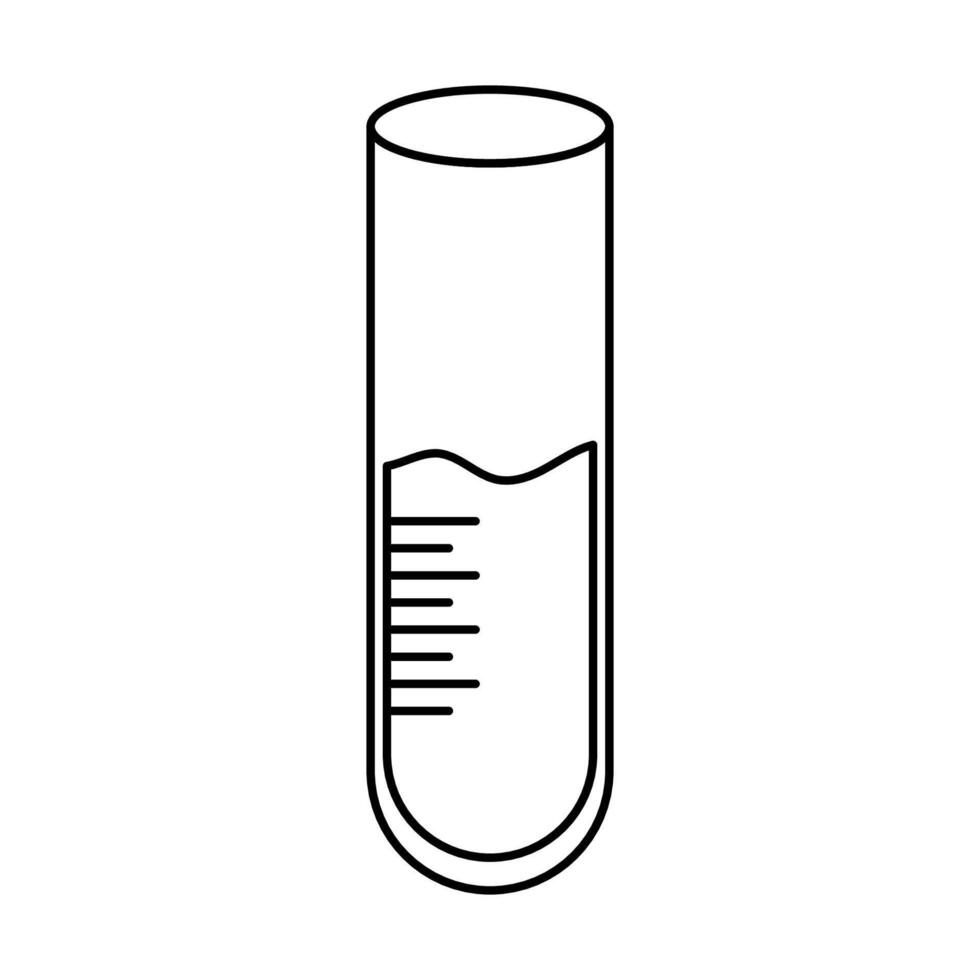 Chemical test tube icon. Chemistry lab flask outlined. Experiment flask vector