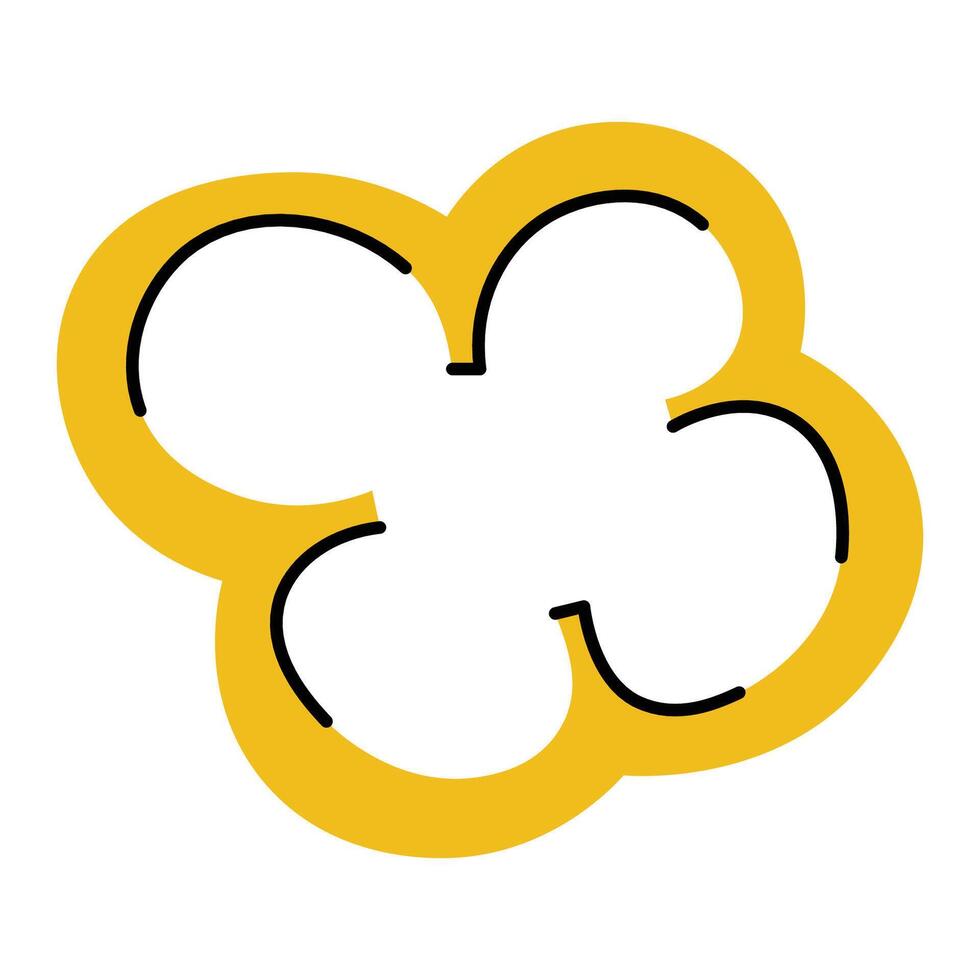 Yellow bell pepper cross section slice, clean and simple flat doodle style vector