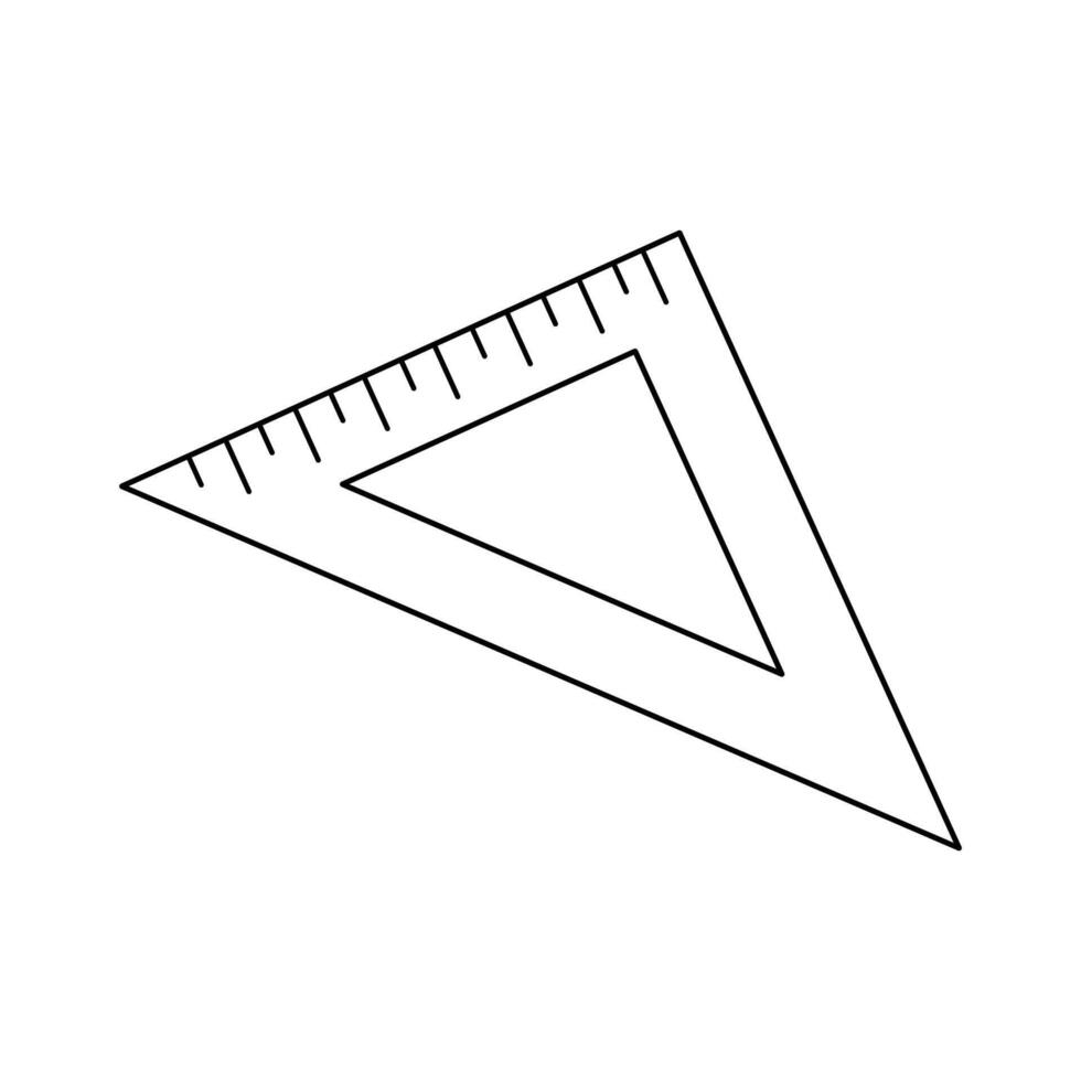 Outline triangular ruler icon. Measure ruler line icon. Editable stroke vector