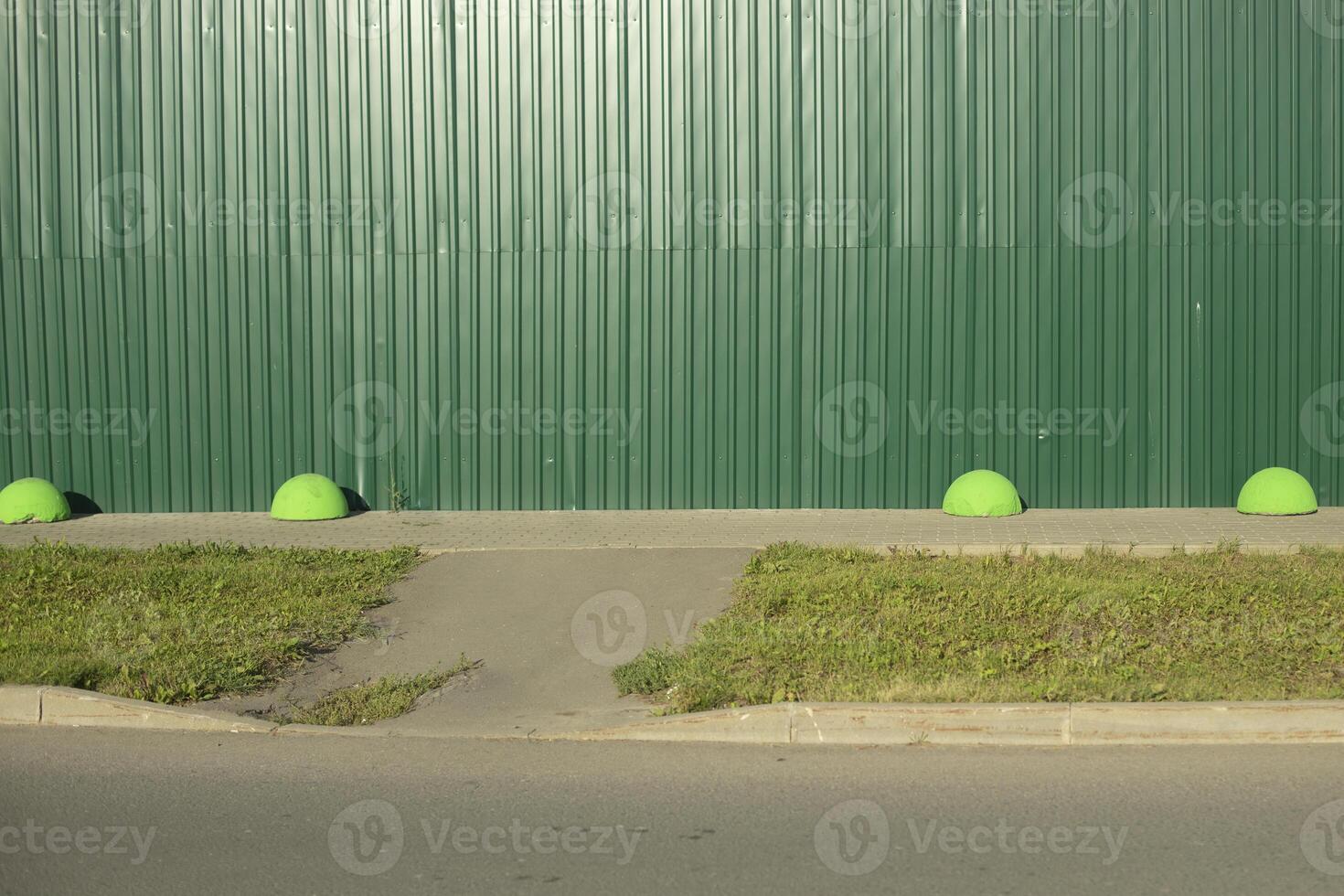 Steel profile wall. Building fencing. Solid wall. photo
