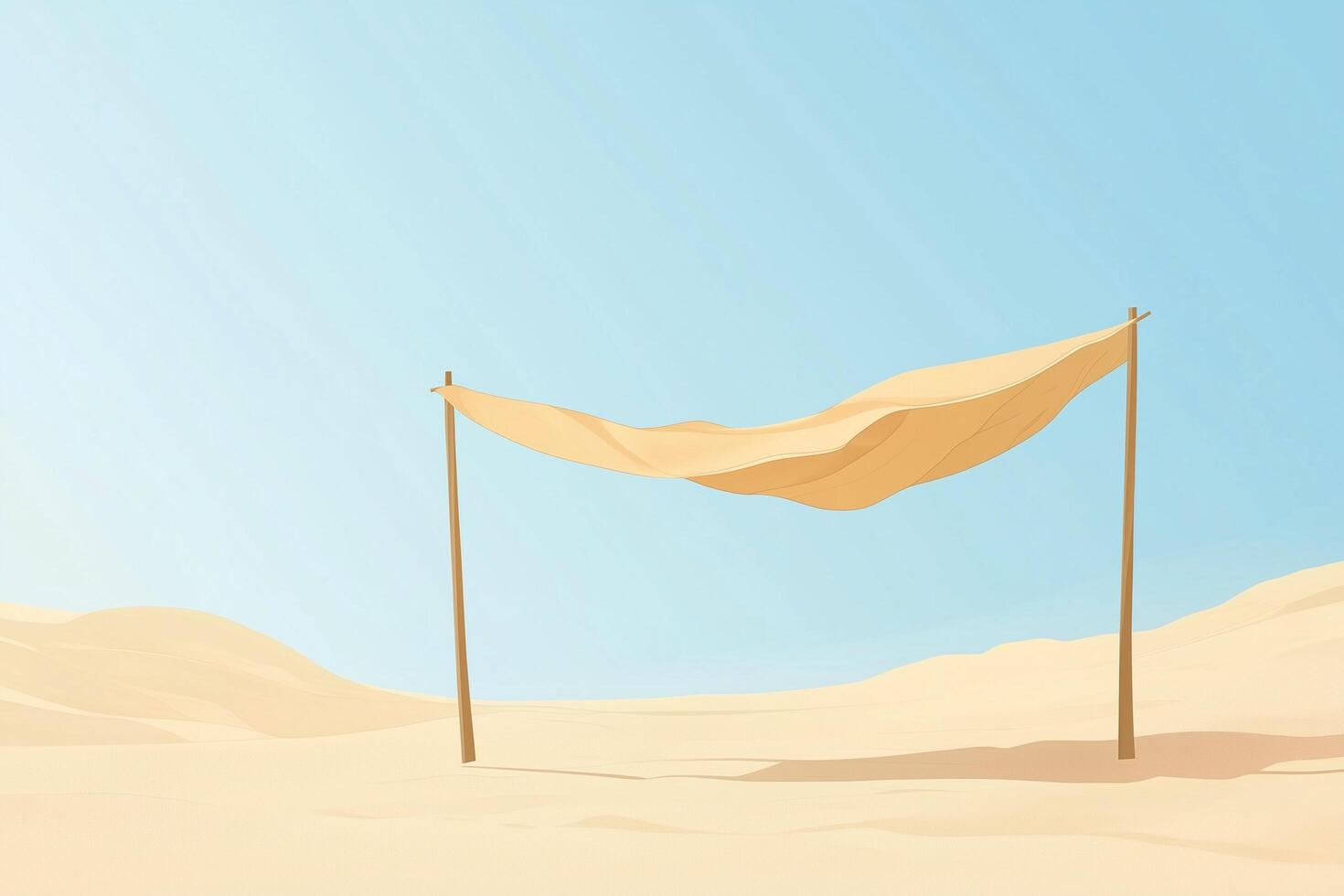 Fabric canopy providing shade in the desert on a sunny day photo