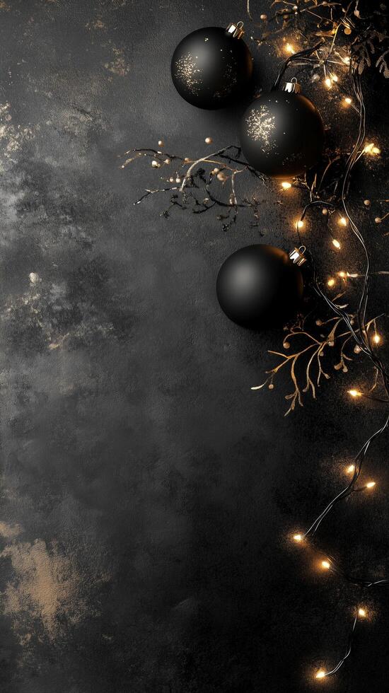 Christmas decoration on dark background creating festive atmosphere photo