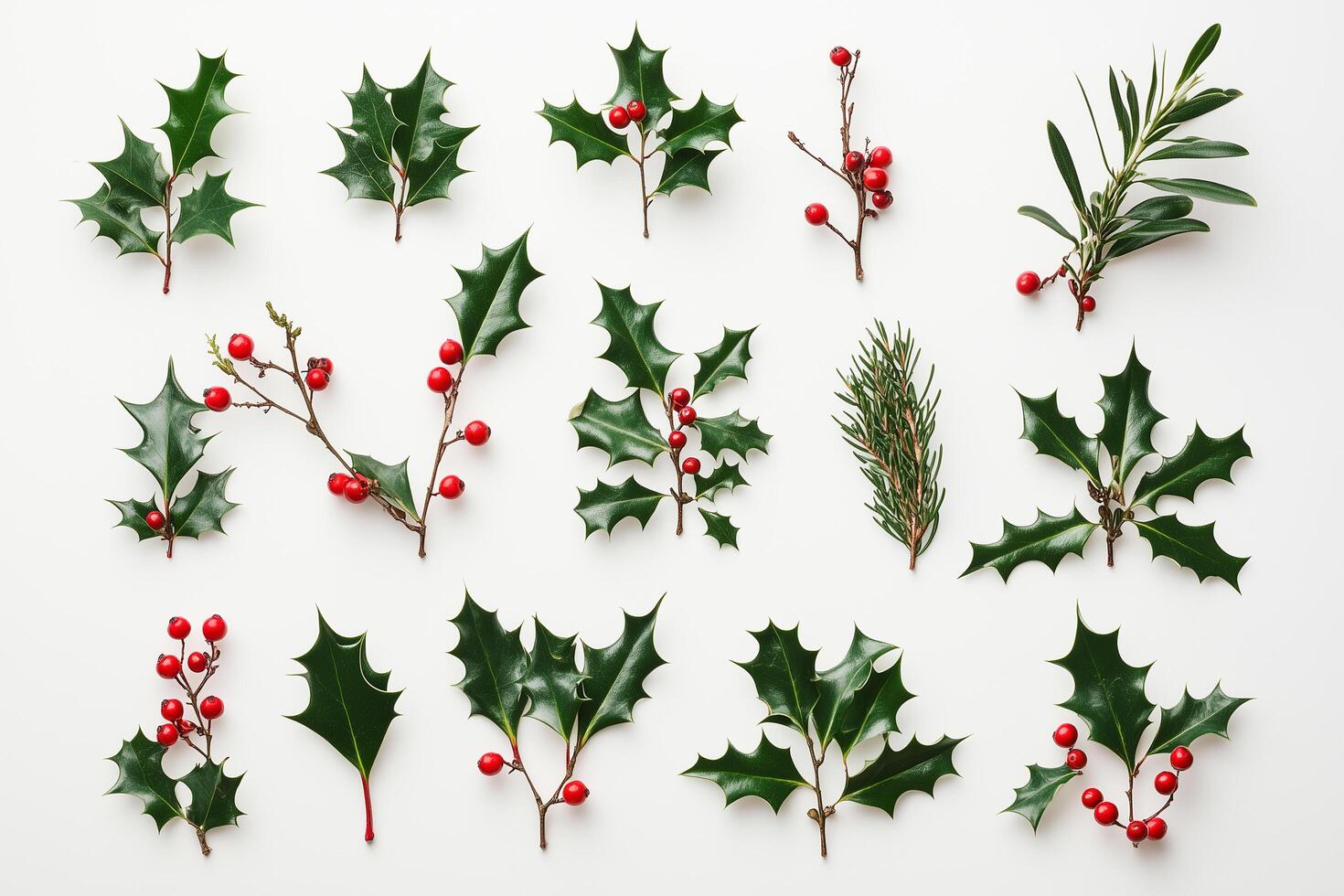 Lovely holly and mistletoe display photo