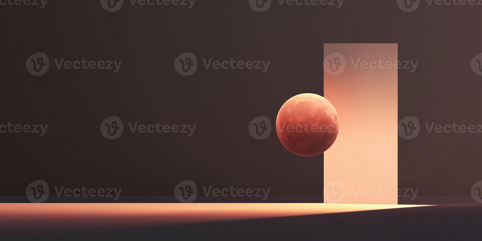 A glowing orb hovers by a tall structure photo