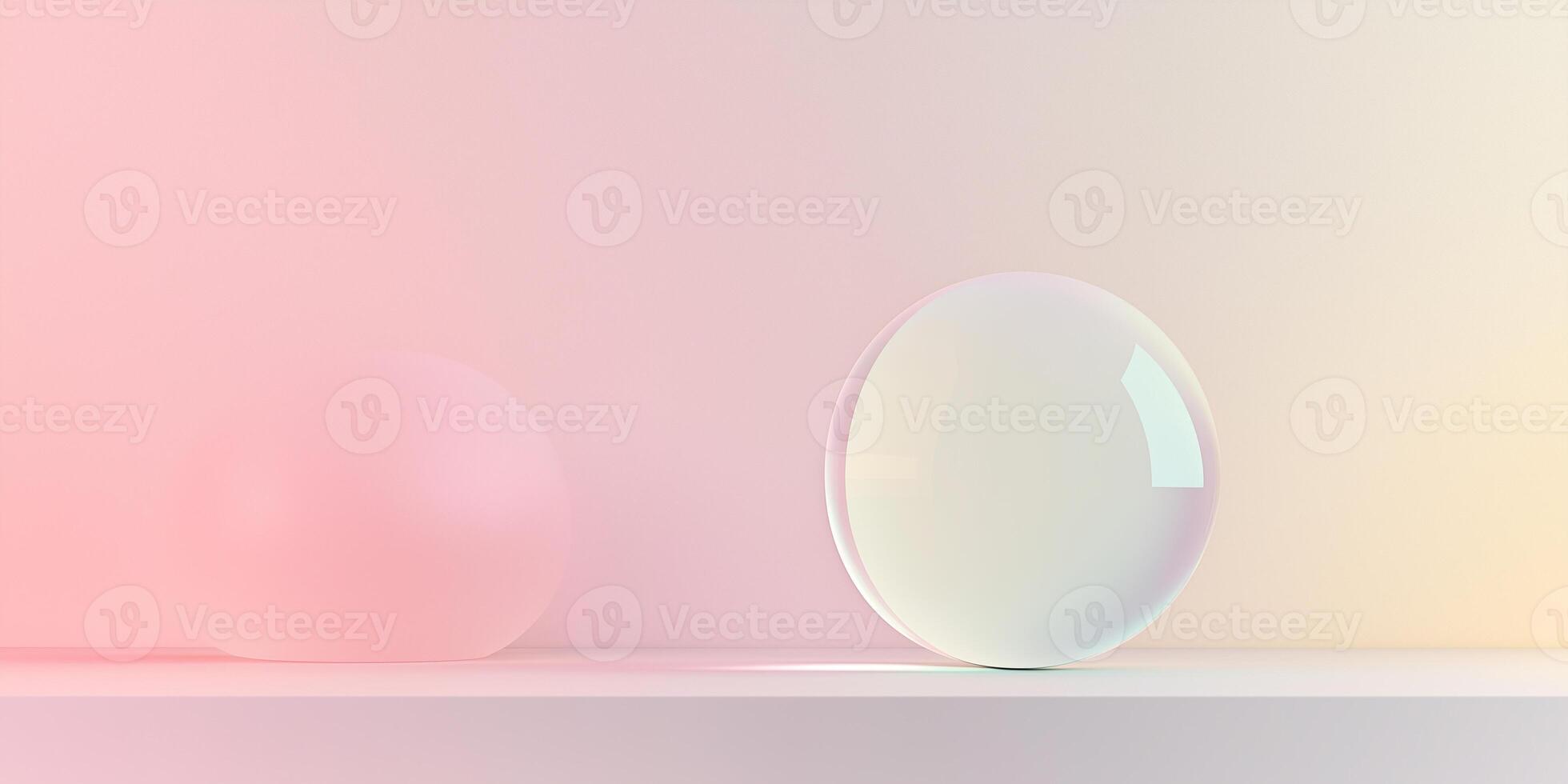 Spheres placed on a soft gradient background photo