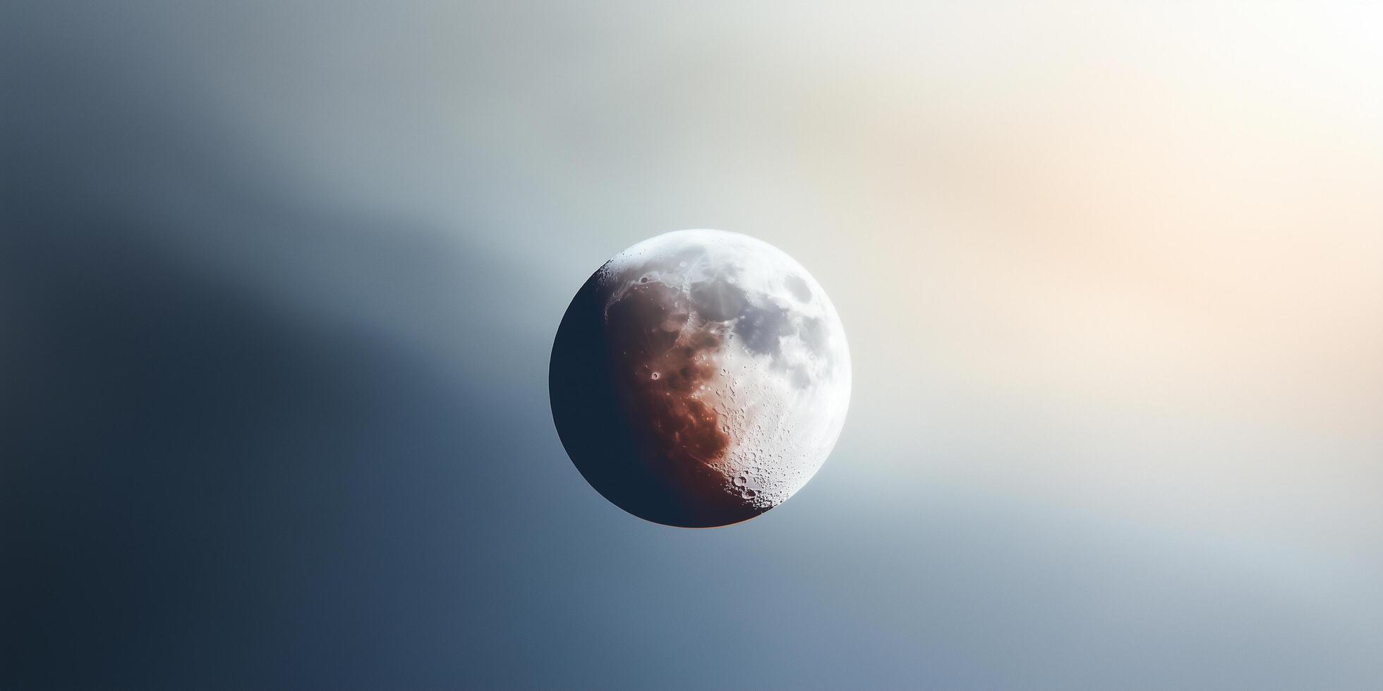 Partial lunar eclipse in the night sky photo