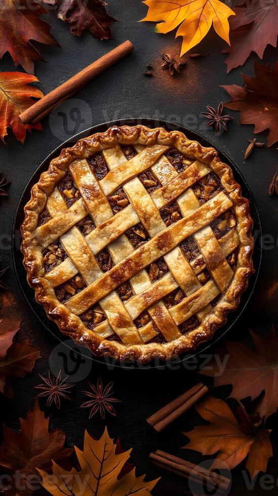 Autumn Apple Pie with Cinnamon and Star Anise photo