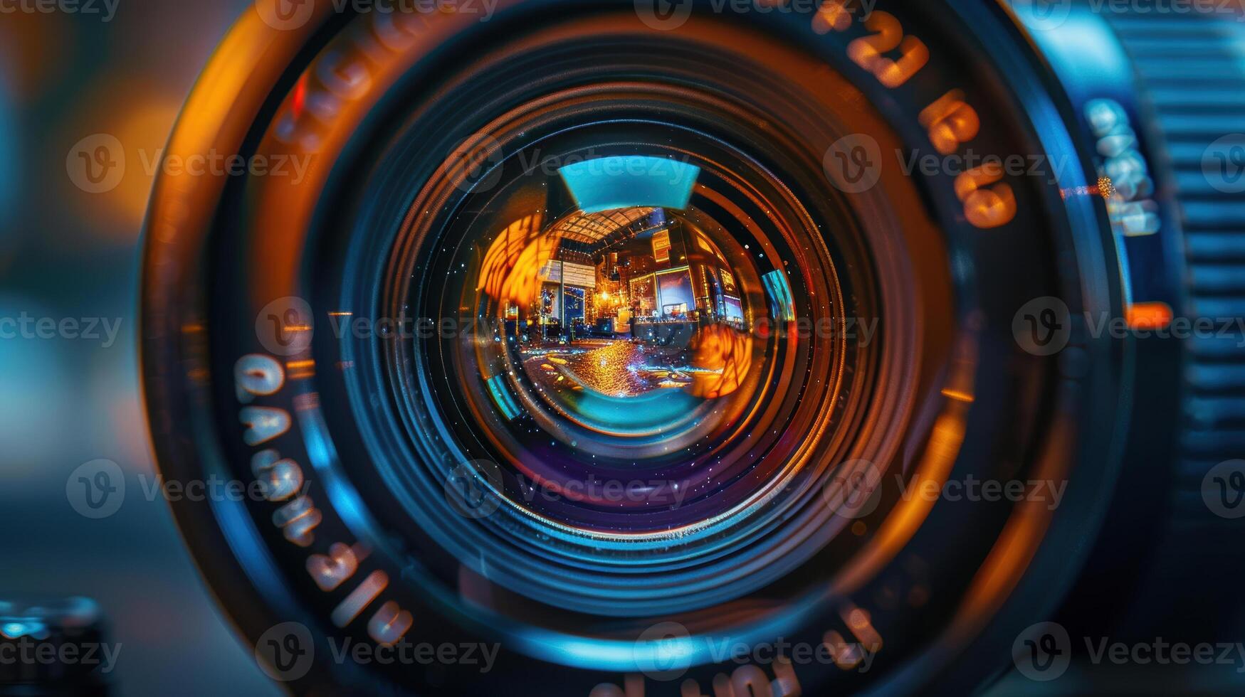 A close up of a camera lens photo
