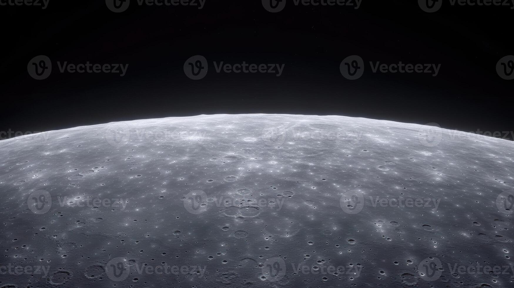 The moon is seen from above with a dark sky photo