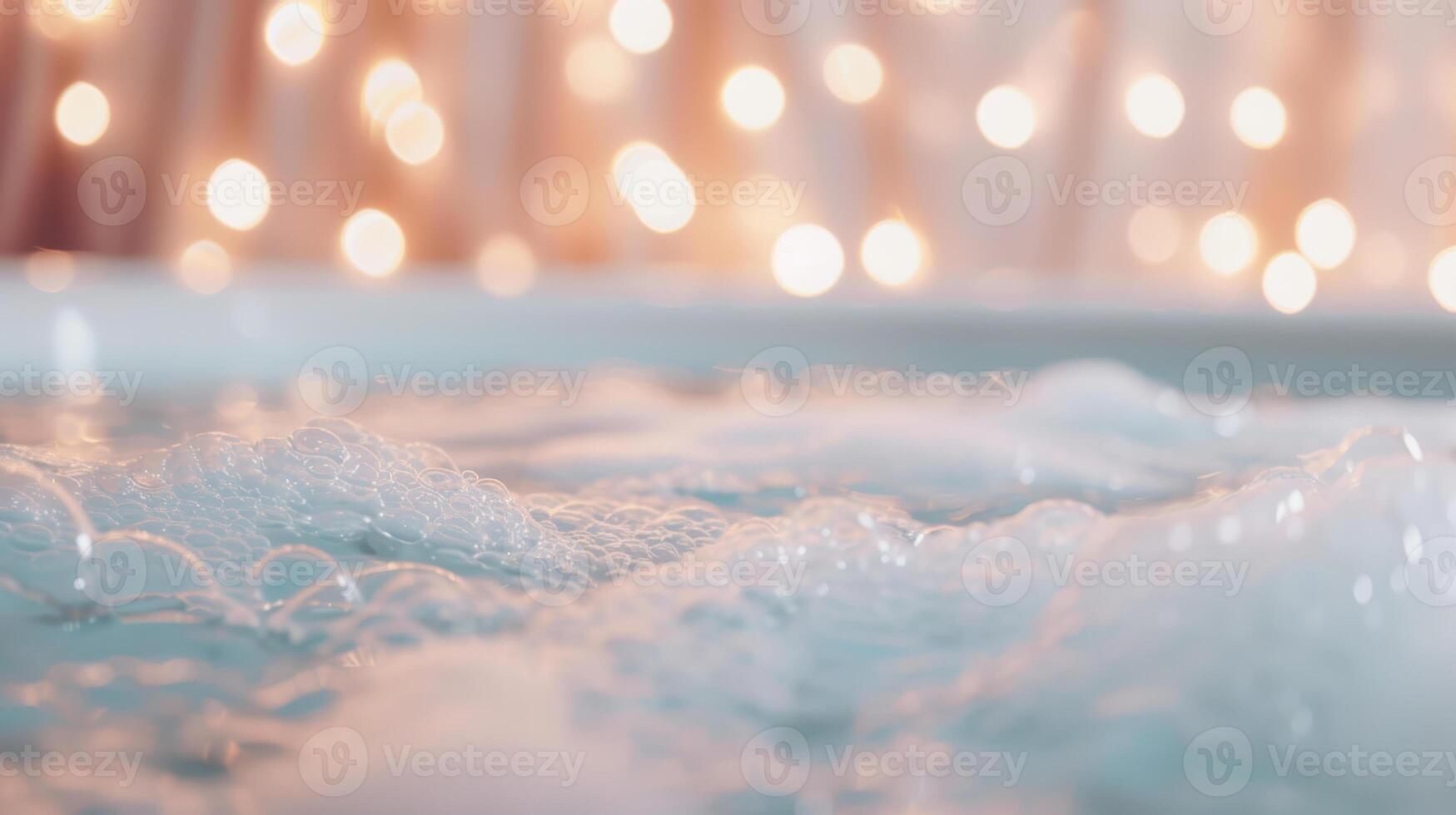 A bathtub with bubbles and lights photo