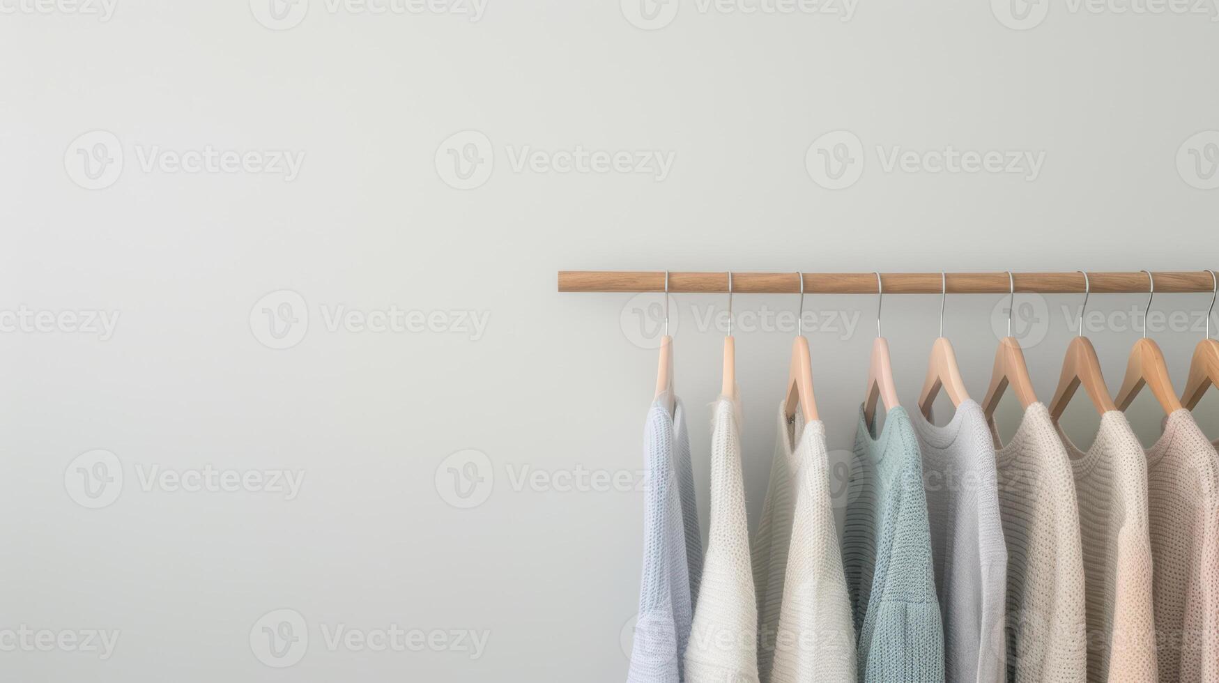 A rack with several shirts hanging on it photo