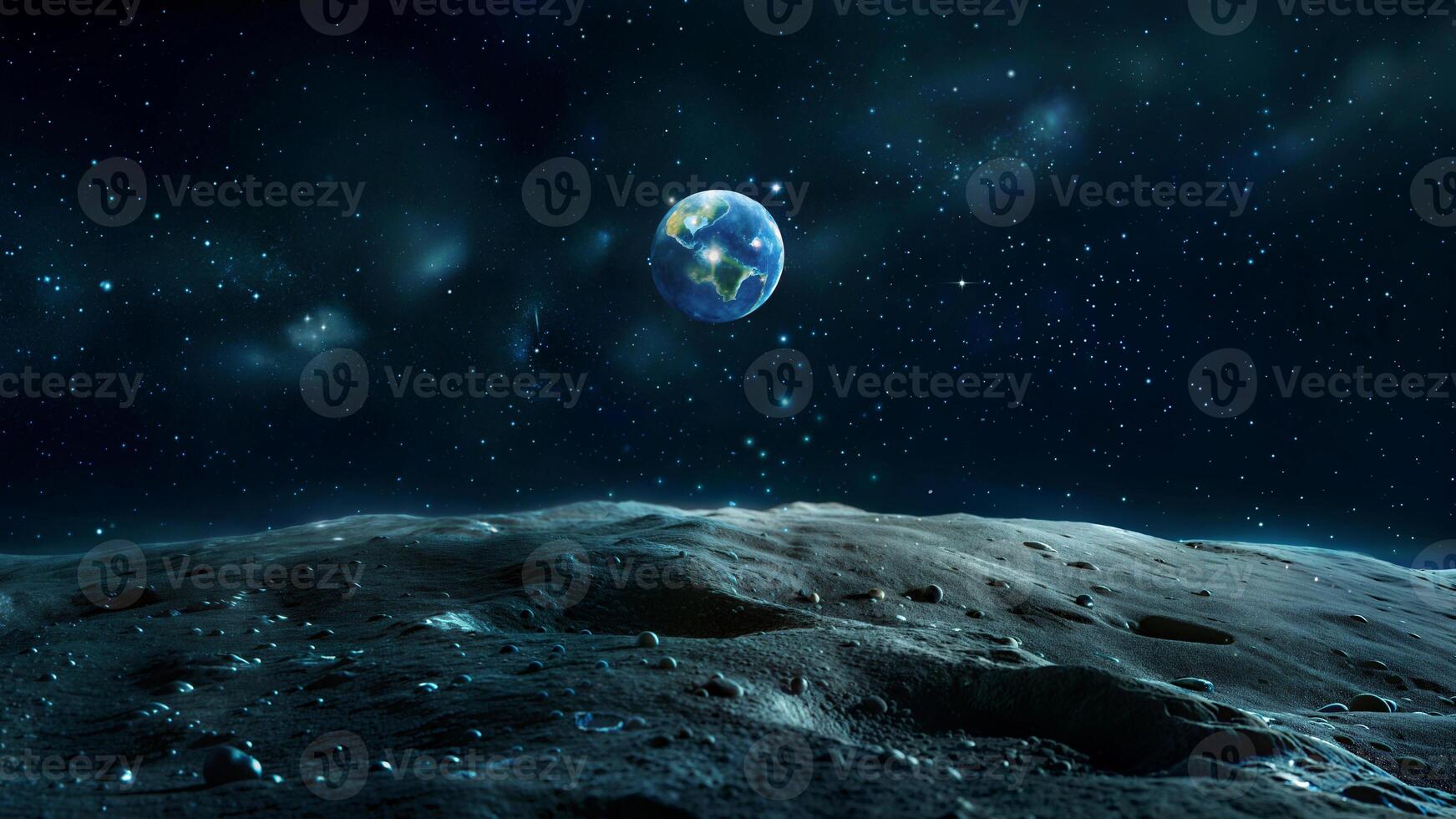 The earth is seen from the moon in this image photo