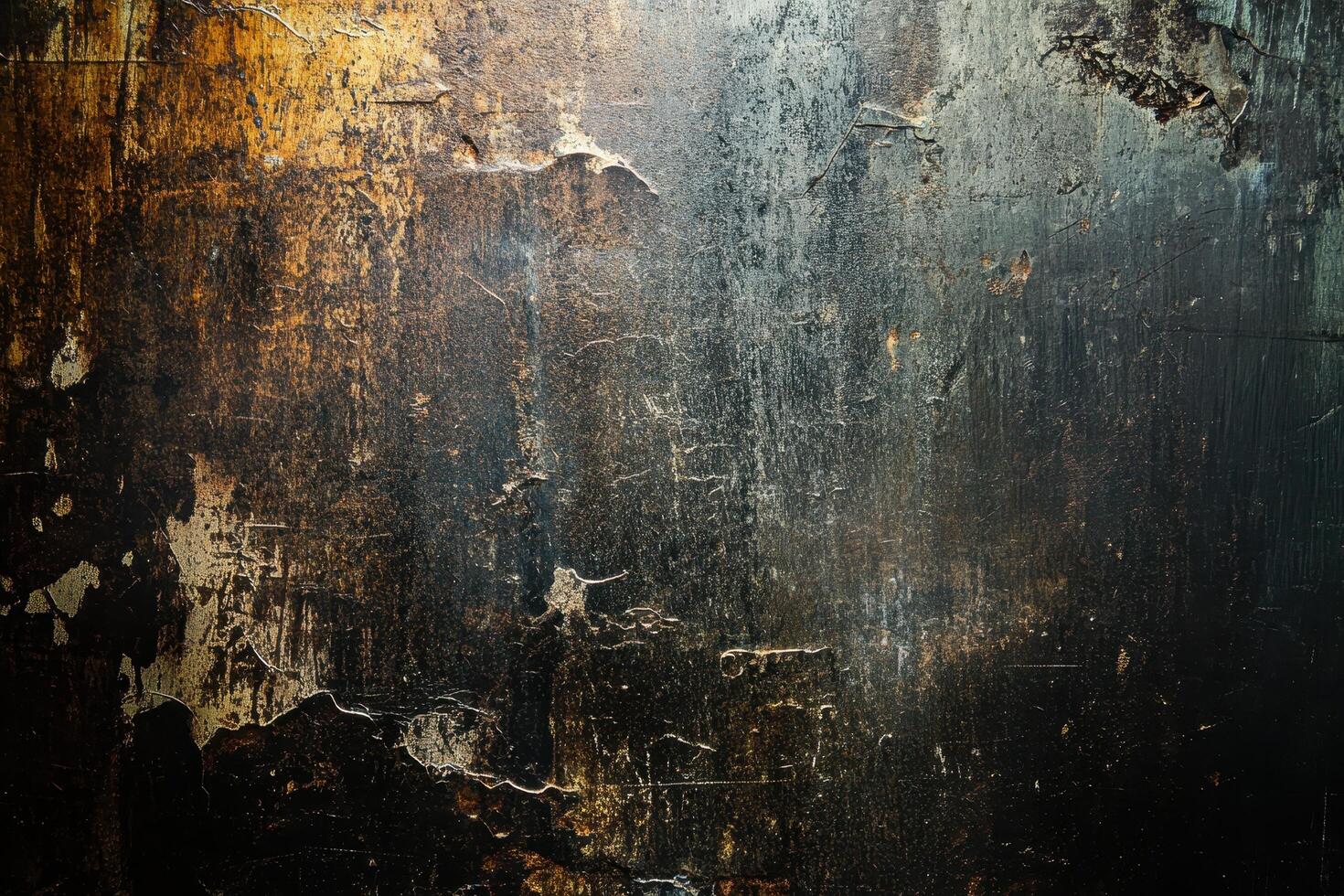 Weathered Metal Surface with Peeling Paint and Scratches photo
