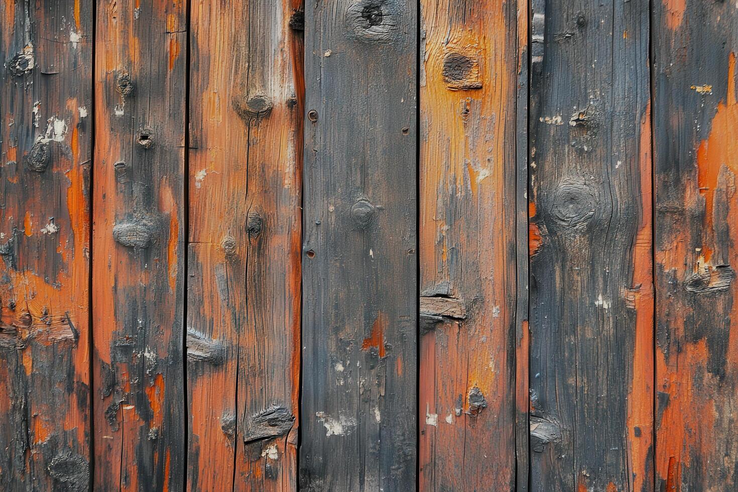 Weathered Wooden Planks with Knots and Peeling Paint photo