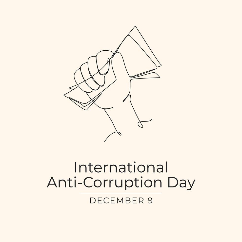 International Anti-Corruption Day design template good for celebration usage. International Anti-Corruption Day design. continuous line drawing. eps 10. vector