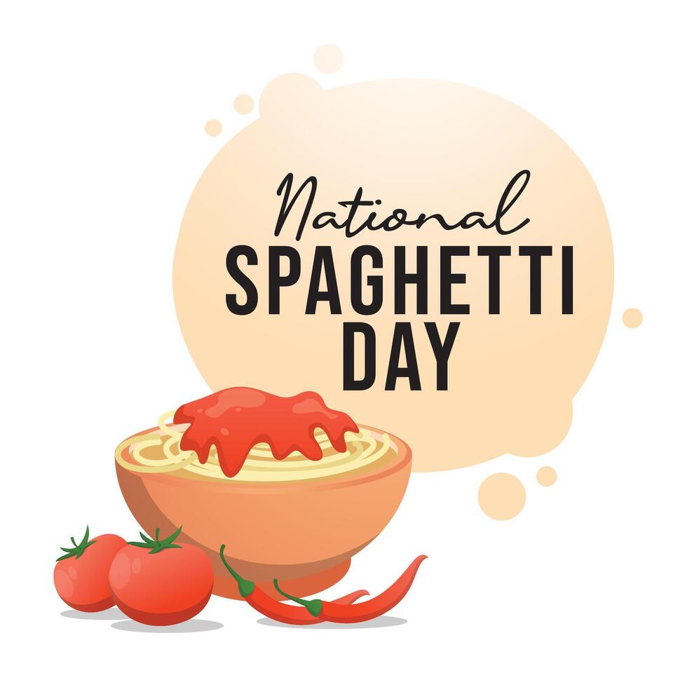 National Spaghetti Day design template good for celebration usage. National Spaghetti Day design. flat design. eps 10. vector