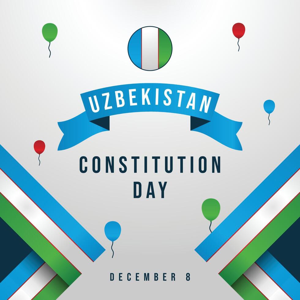 Uzbekistan Constitution Day design template good for celebration usage. Uzbekistan Constitution Day design. flat design. eps 10. vector