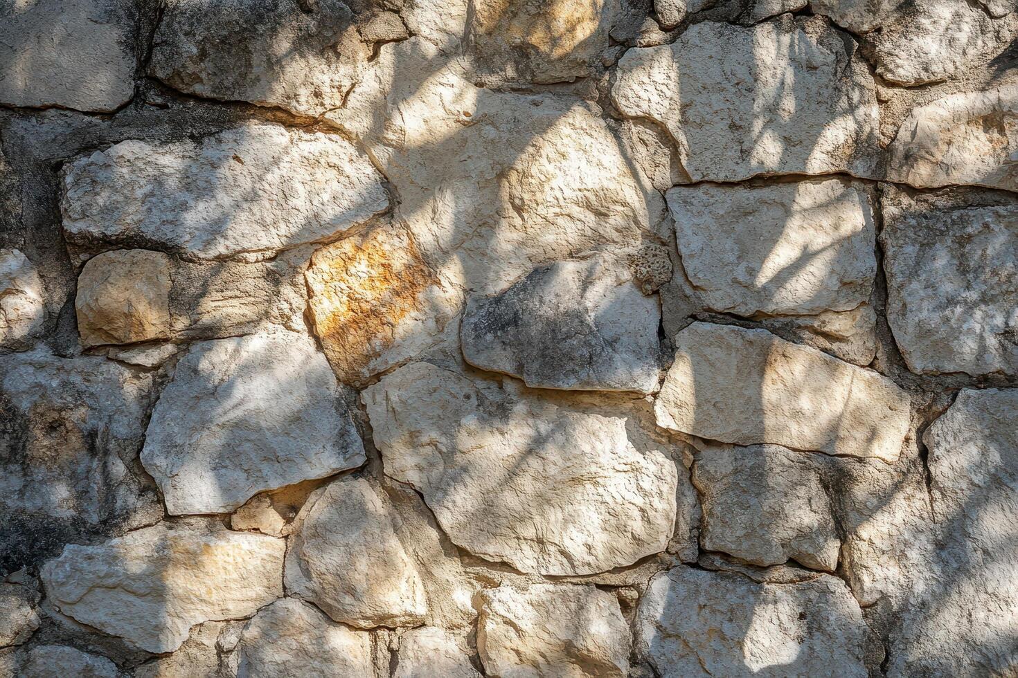 Close-up of a Stone Wall with Shadow Patterns photo