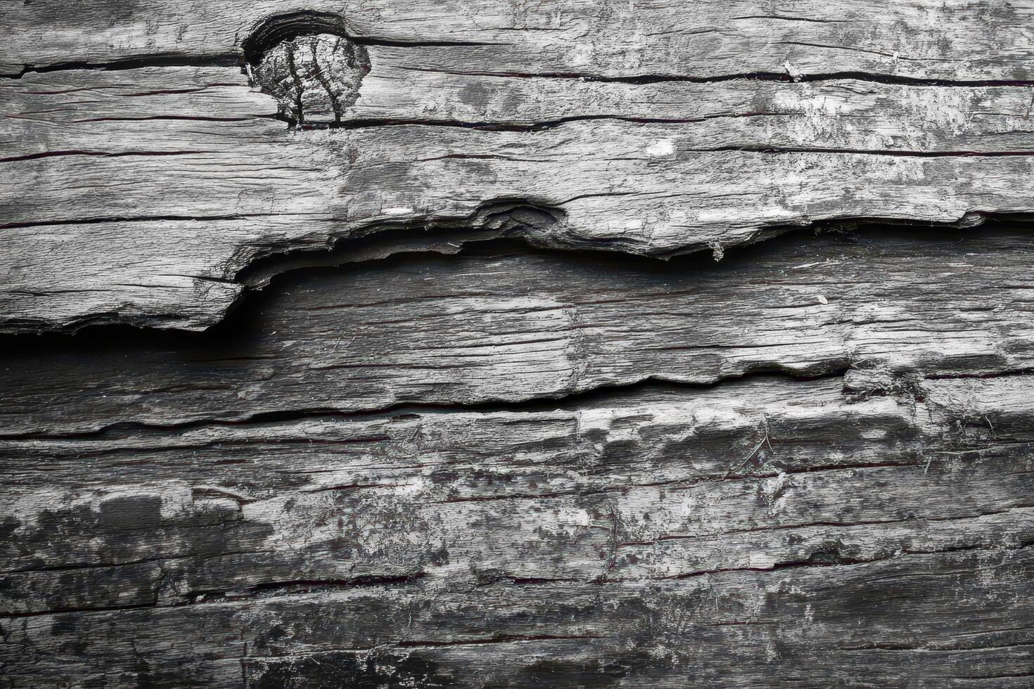 Weathered Gray Wooden Planks with Cracks and Knots photo