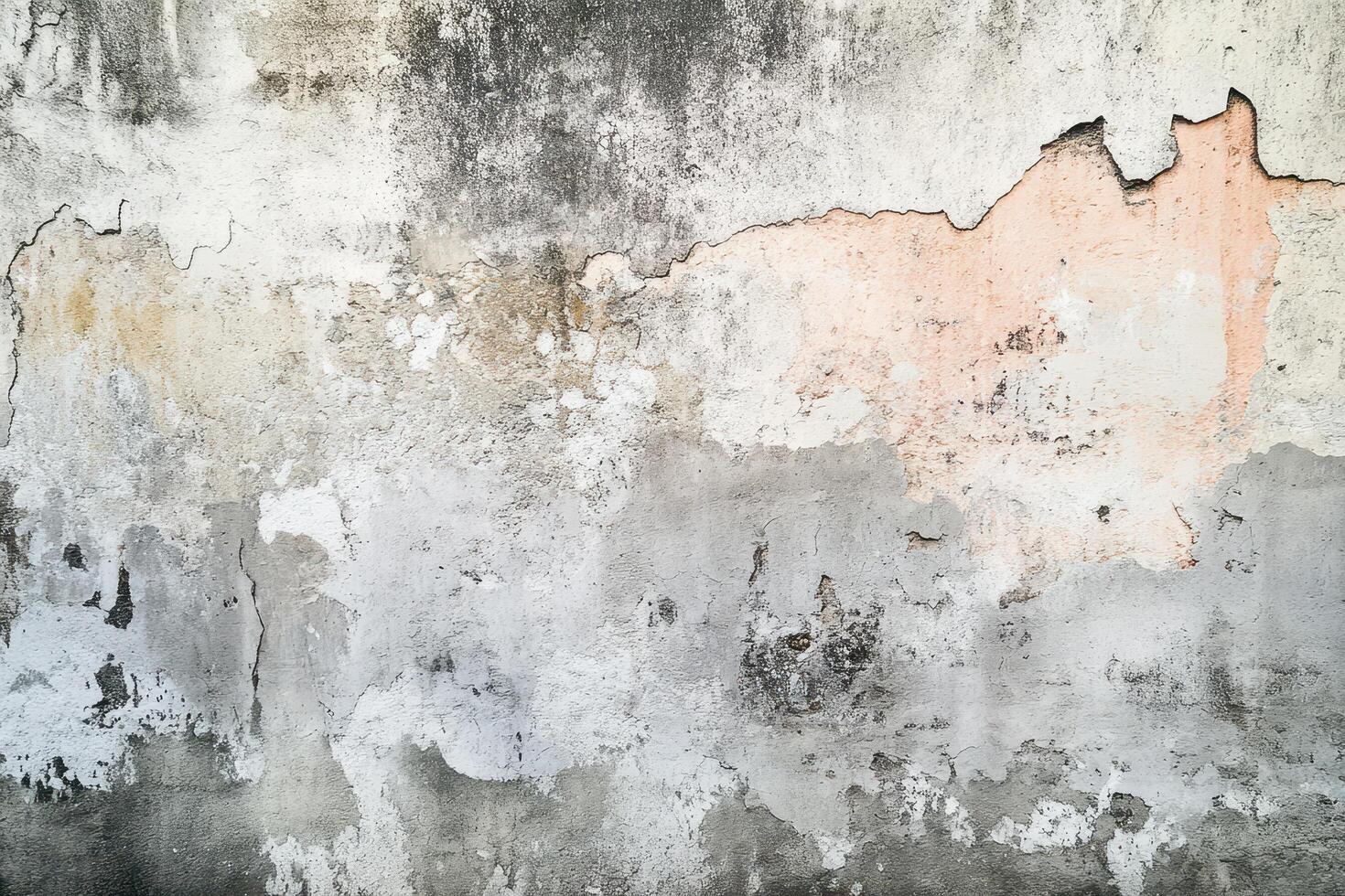 Weathered Concrete Wall with Flaking Paint and Cracks photo