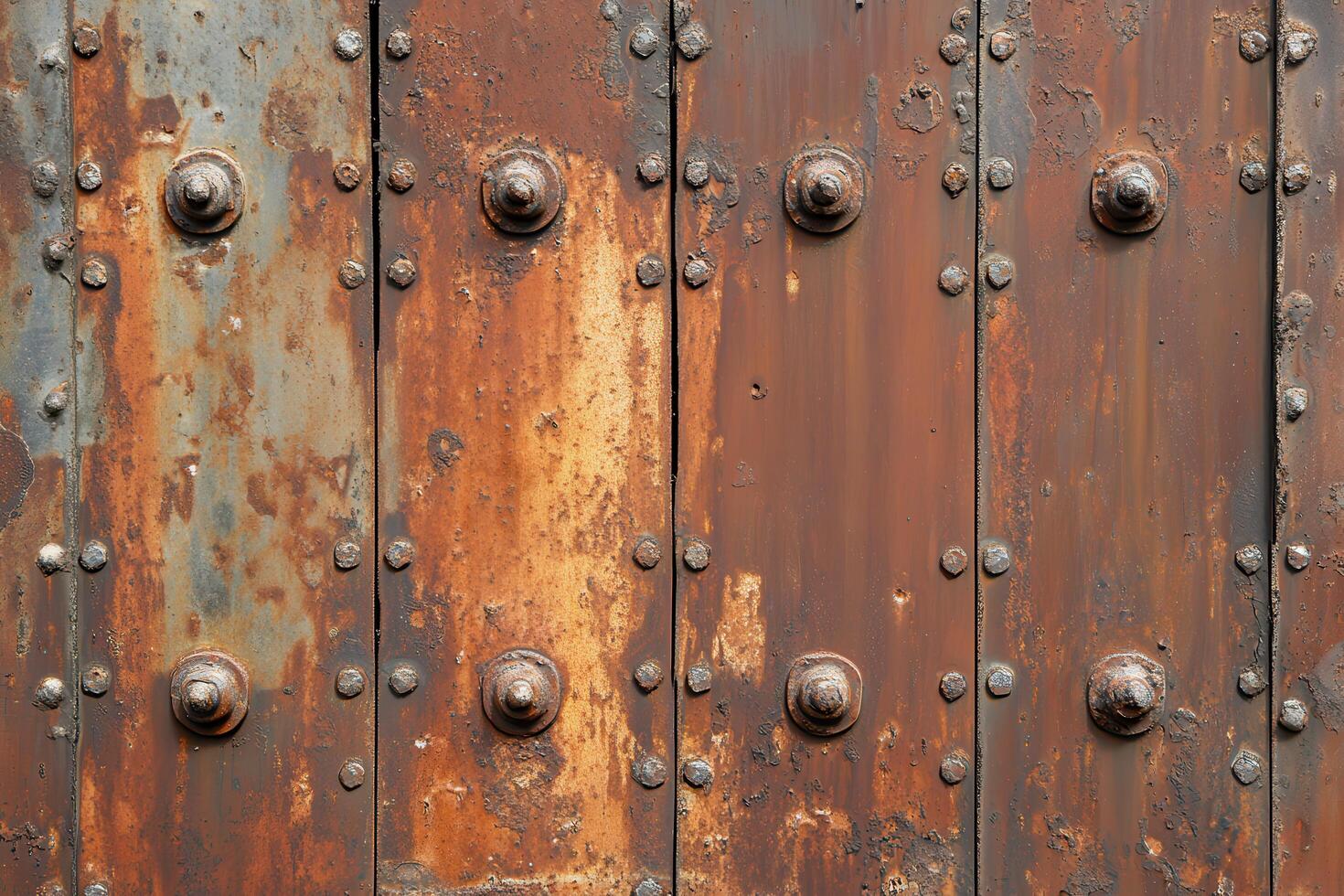 Rusty Metal Panels with Rivets and Bolts photo