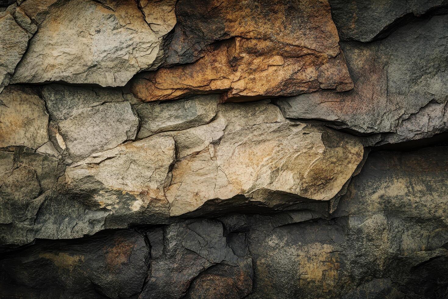 Close-up of Cracked and Weathered Rock Surface photo