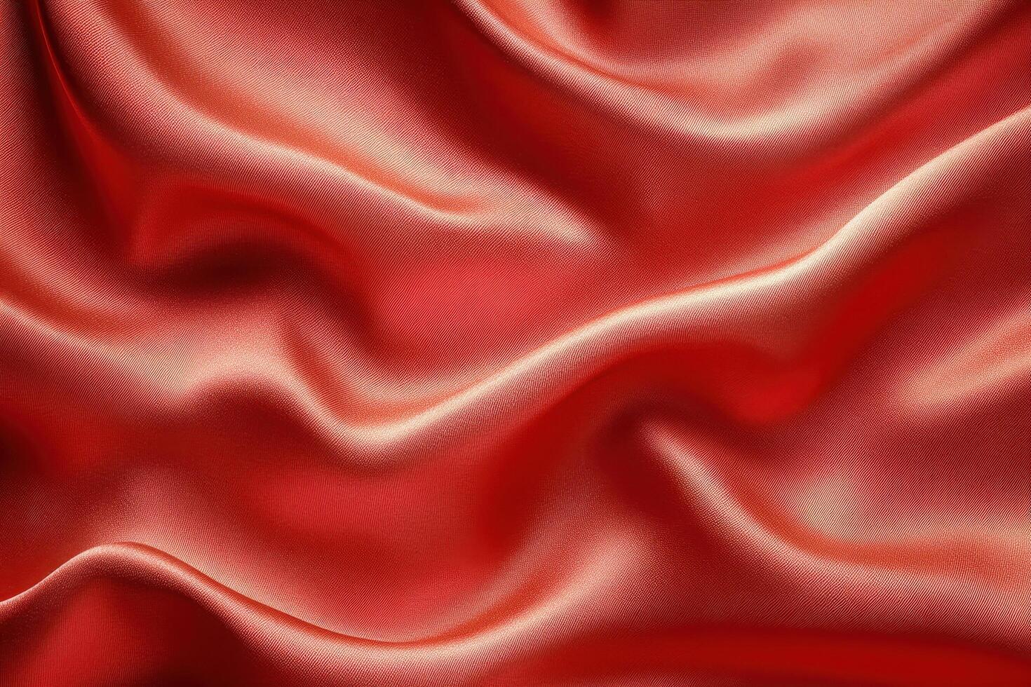 Close-up of Smooth, Wavy, Red Fabric photo