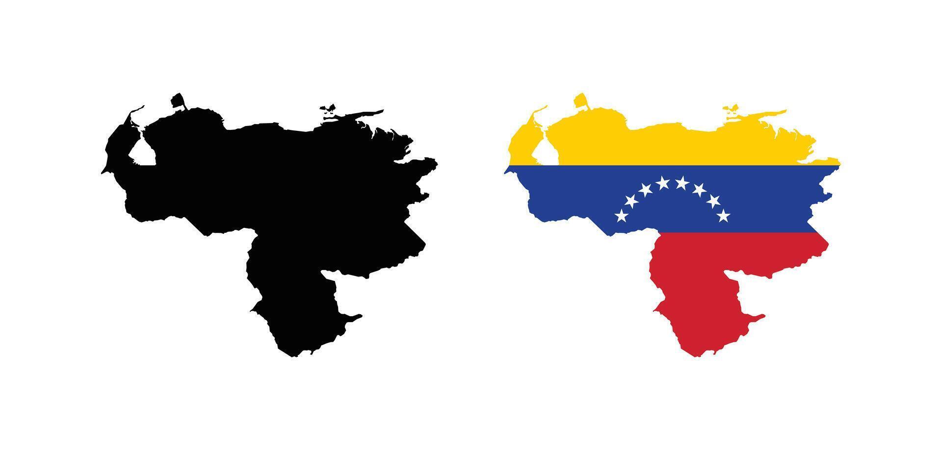 Venezuela Map. Map of Venezuela with National Flag. vector