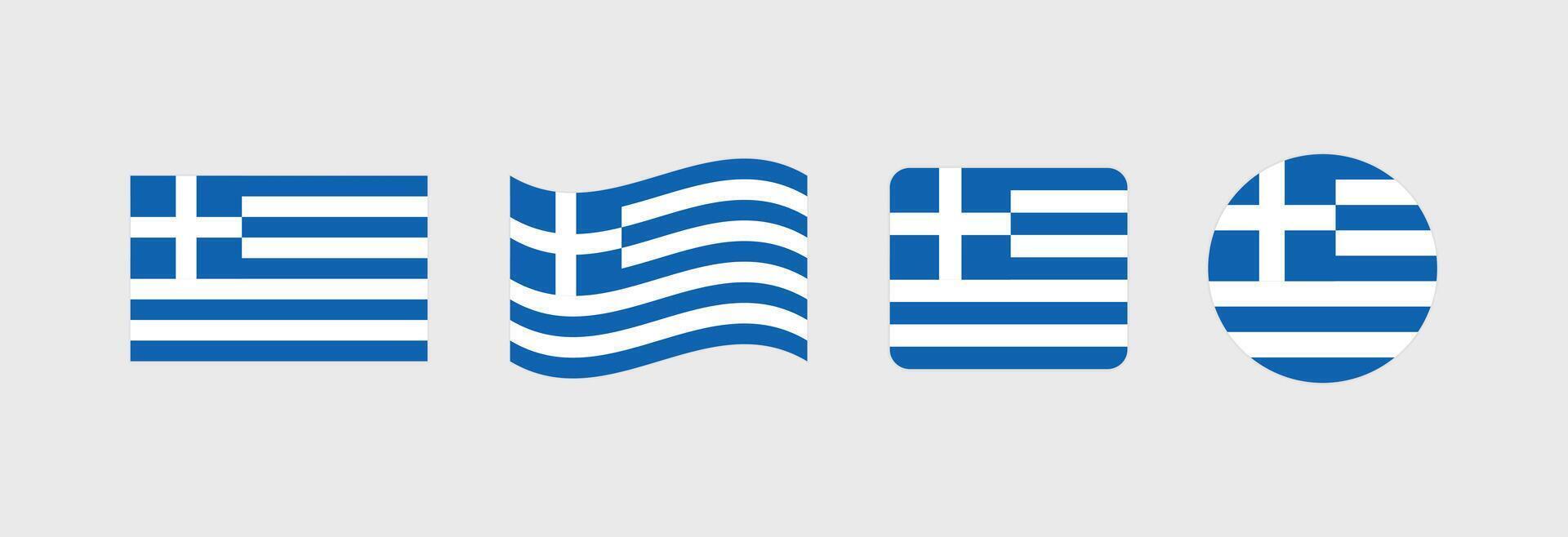 Greece flag. Set of Greece Flags Collection. vector