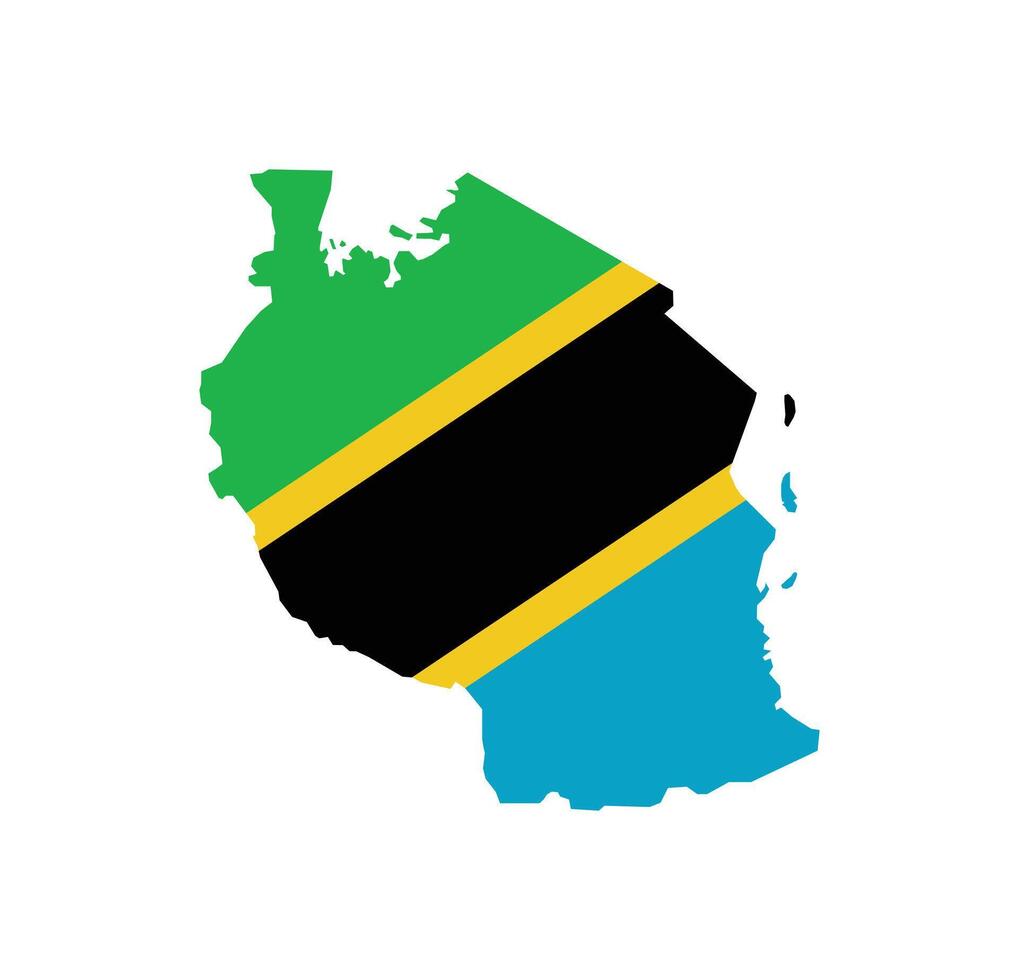 Tanzania Map. Map of Tanzania with National Flag. vector