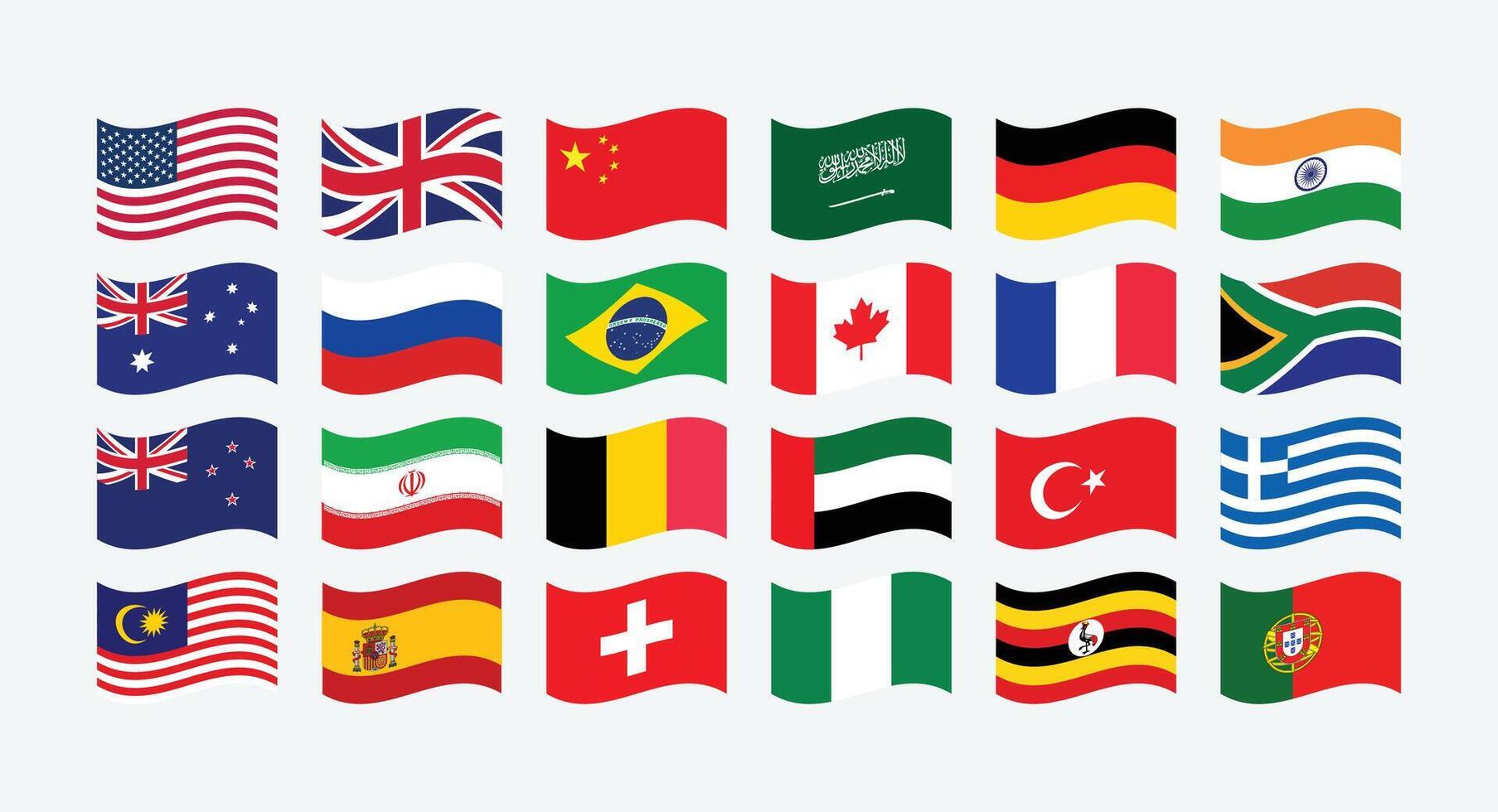 Giant Flag Collection. Set of World Country National Flag. vector
