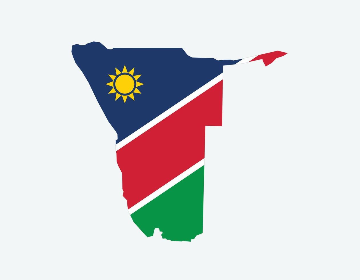 Namibia Map. Map of Namibia with National Flag. vector