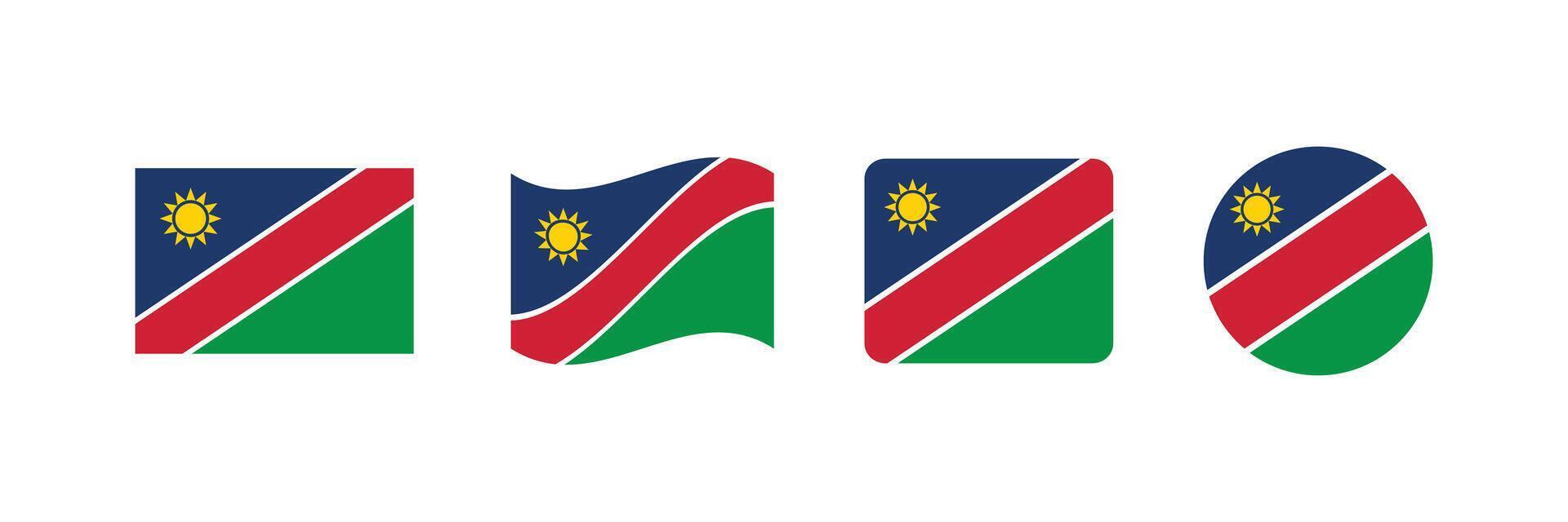 Namibia flag. Set of Namibia Flags Collection. vector