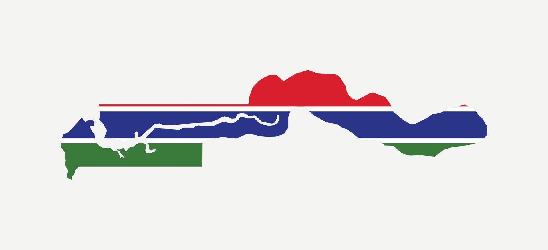 Gambia Map. Map of The Gambia with National Flag. vector