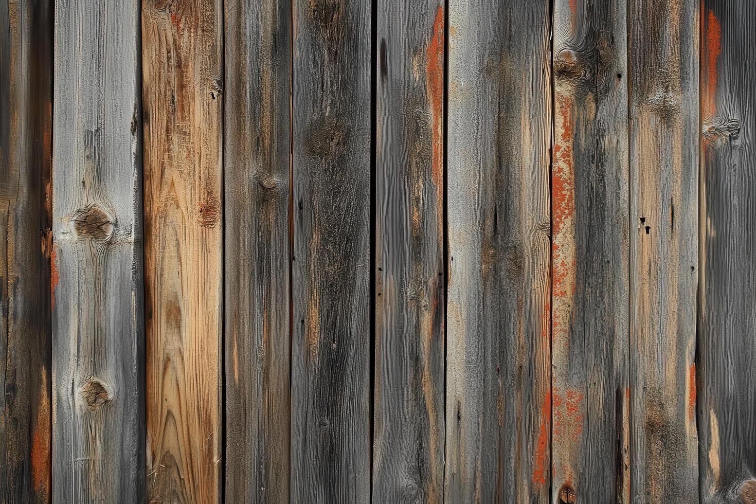 Weathered Wooden Planks with Knots and Flaking Paint photo