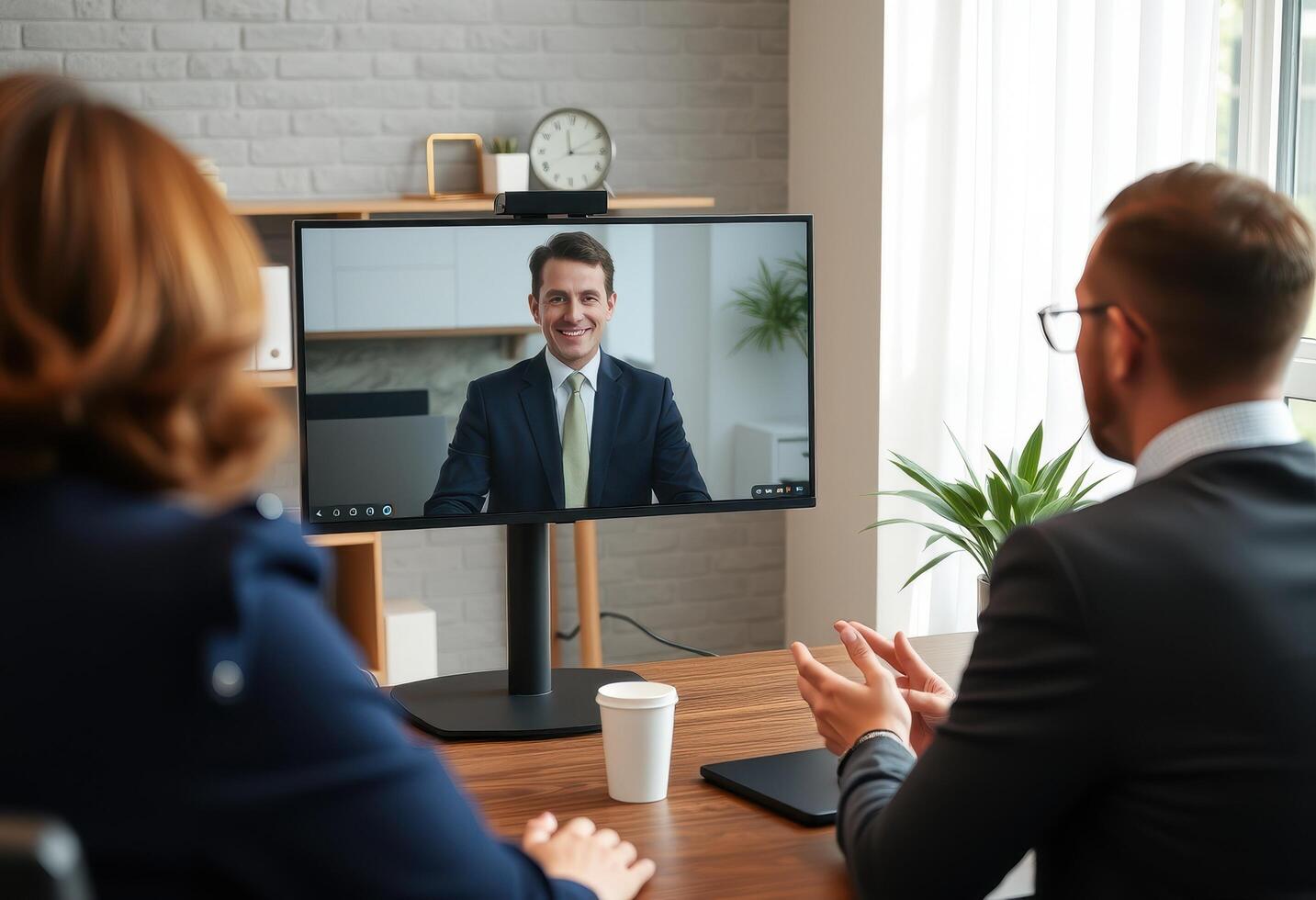 Businessman in Suit Participating in Conference photo