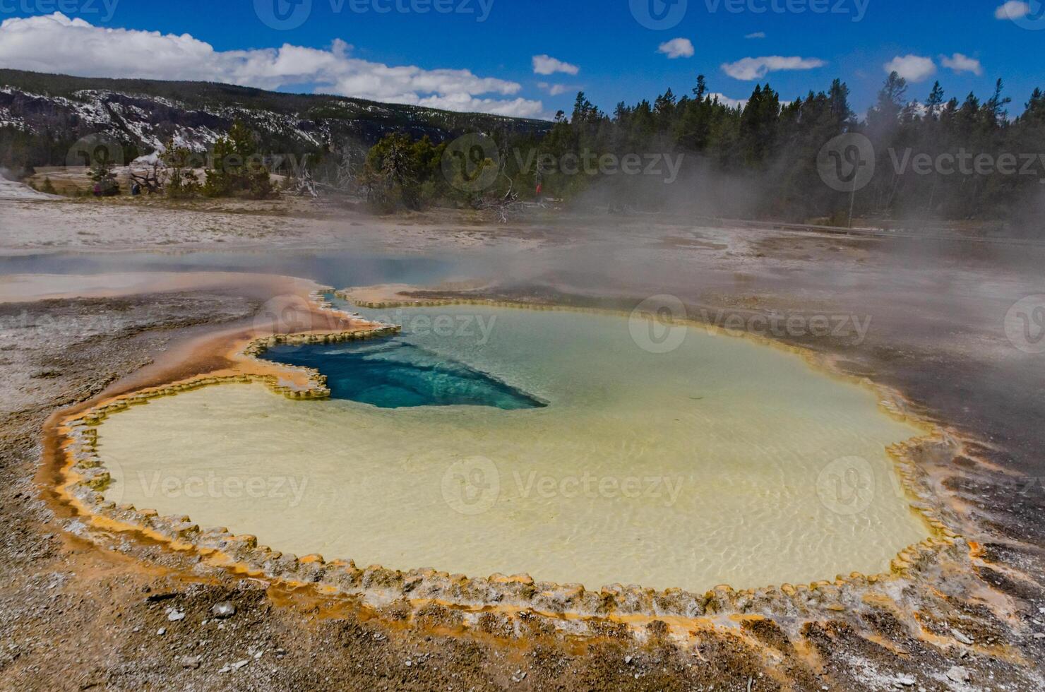 Boiling water bubbler Geyser. Active geyser with major eruptions. Yellowstone NP, Wyoming, US photo
