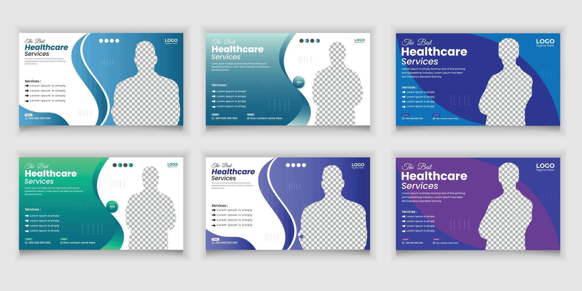 Creative healthcare web banner thumbnail, Medical concept cover, and thumbnail Design Template vector