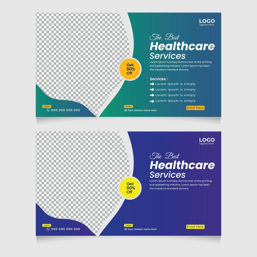 Thumbnail for Medical healthcare and web banner template or promotion banner design for your business vector