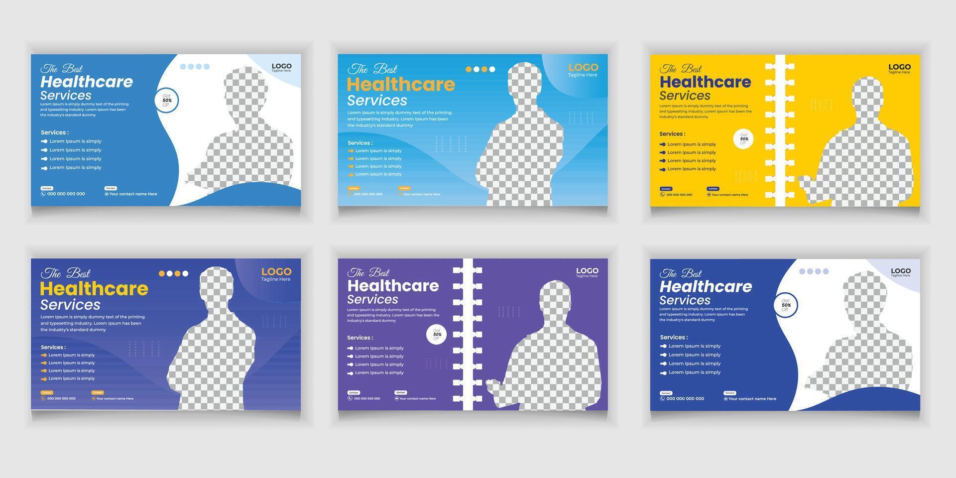 Creative healthcare web banner thumbnail, Medical concept cover, and thumbnail Design Template vector