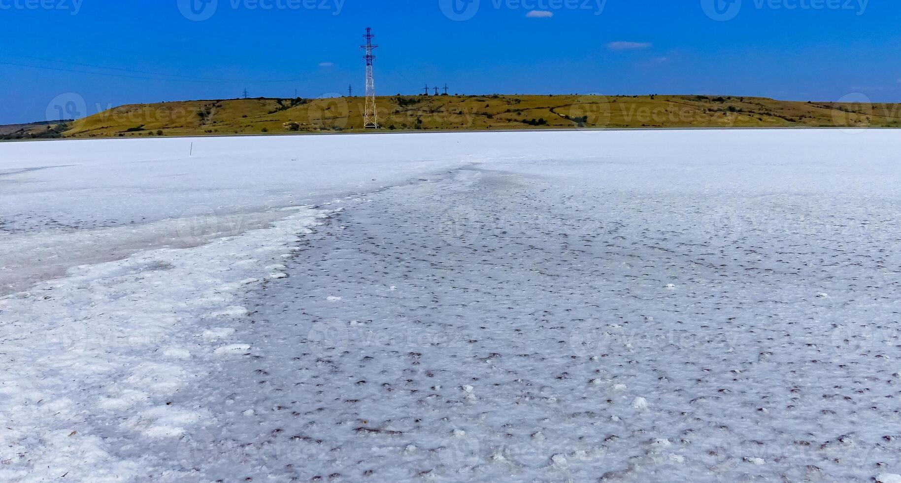 covered with a layer of white self-precipitating common salt photo