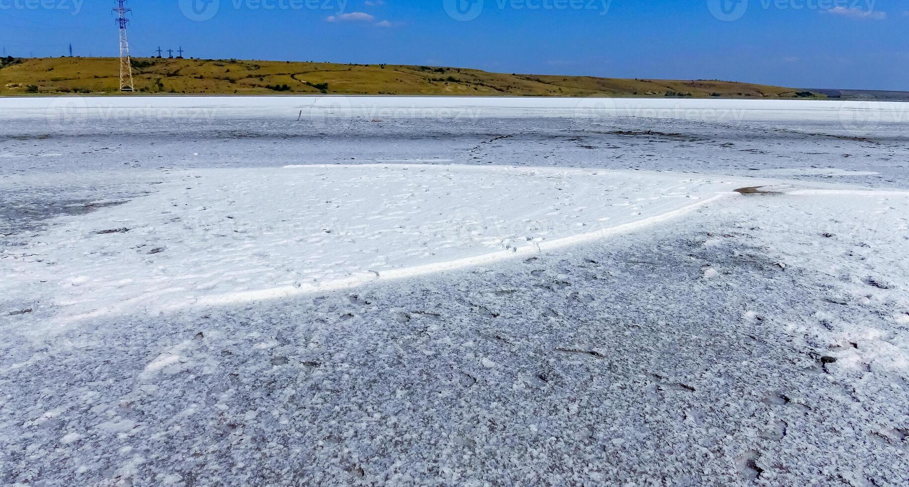 covered with a layer of white self-precipitating common salt photo