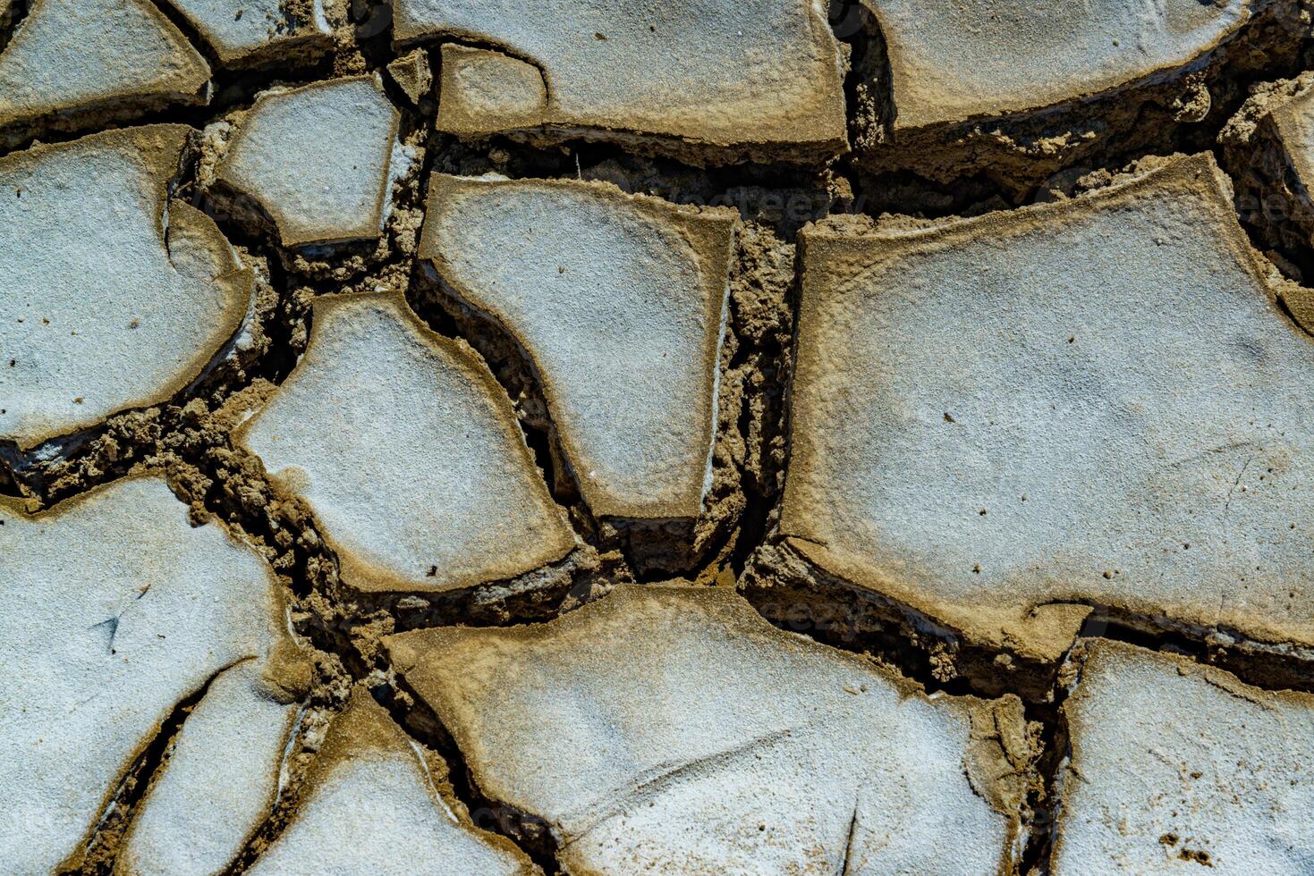 Hyperhaline Kuyalnik estuary. Dry cracked therapeutic mud at the bottom photo