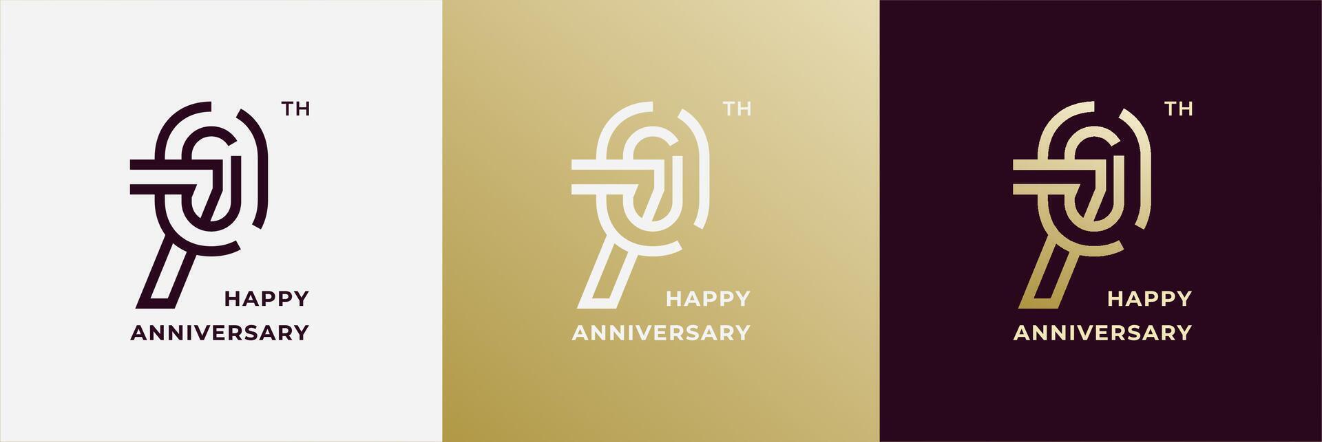 Logo 70th, 70 years anniversary, Creative design template for celebration, birthday, greeting and invitation. Editable file vector