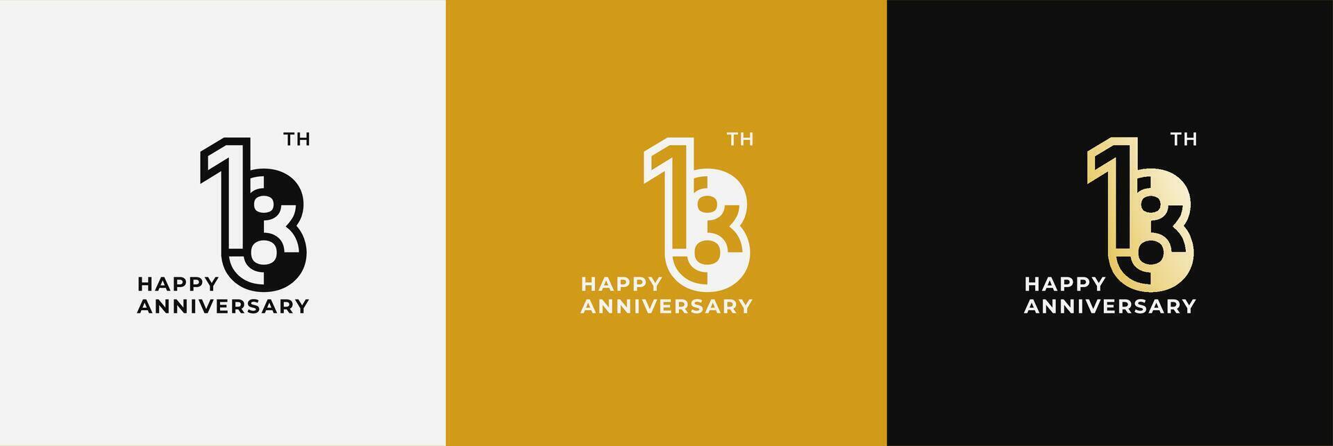 Logo 18th, 18 years anniversary, Creative template for celebration, birthday, greeting and invitation. Editable file vector